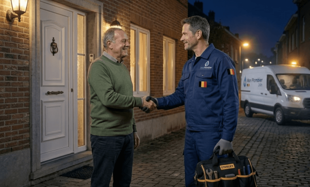 client satisfait intervention plombier nuit à Braine-l'Alleud 
